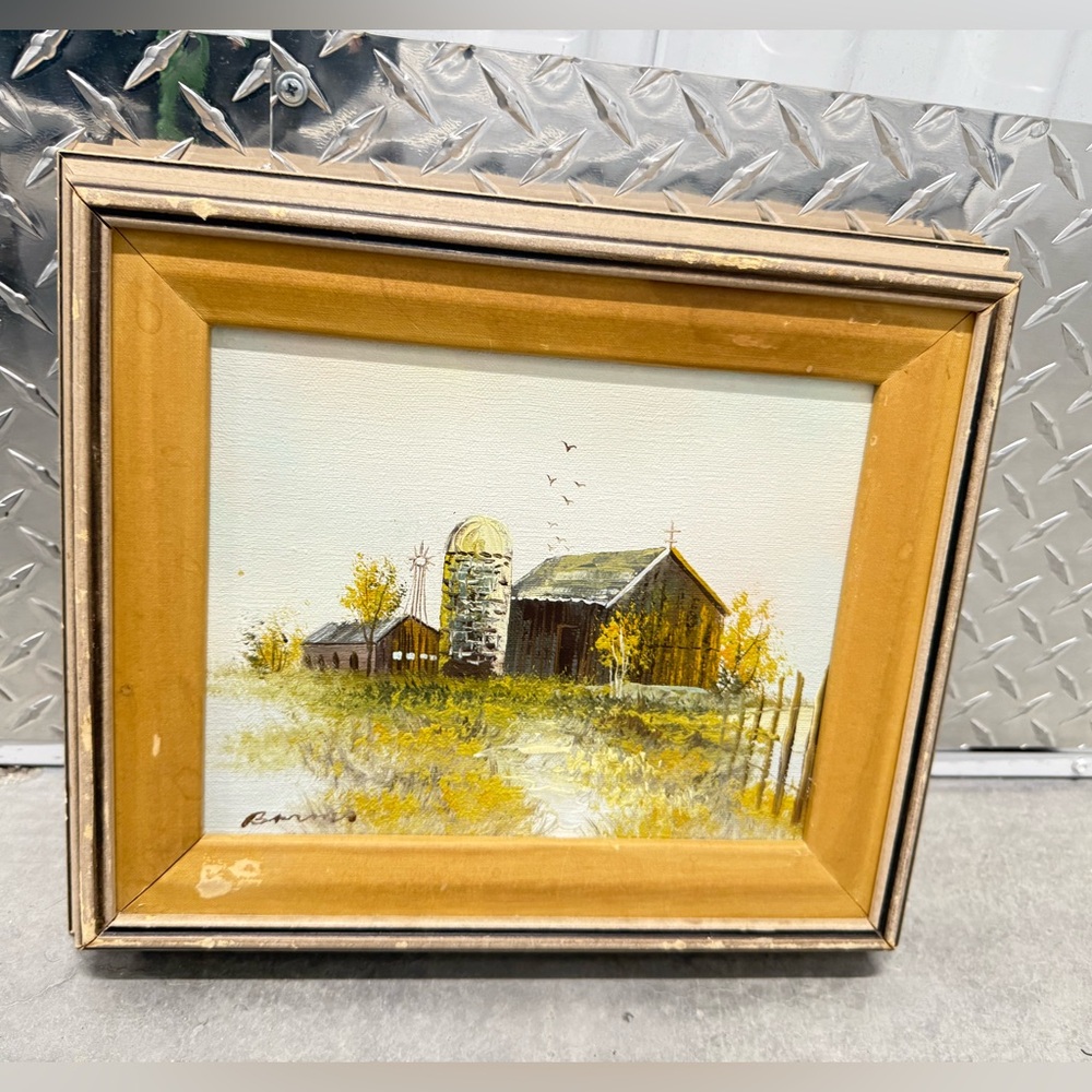 Vintage hand painted oil painting on canvas